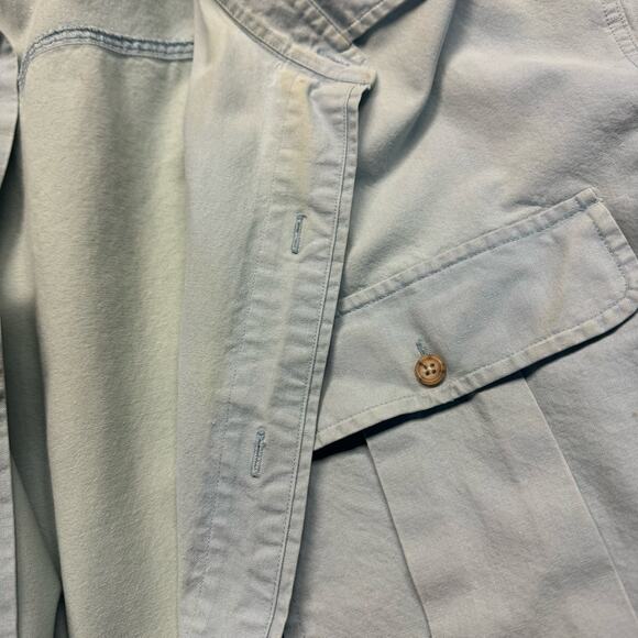 Banana Republic Button Up 100% Cotton Shirt Men's Size XL Light Chambray Blue - Picture 10 of 12